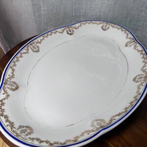 Antique Ch. Field Haviland Limoges Platter, Blue & Gold Gilt, 1882-1900